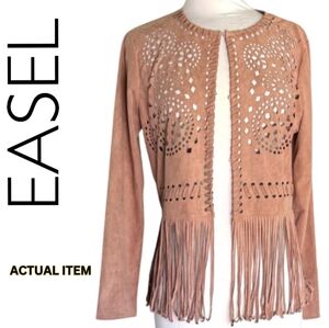 Easel Soft & Lux Suede Jacket In Dusty Rose Oversized Small Medium